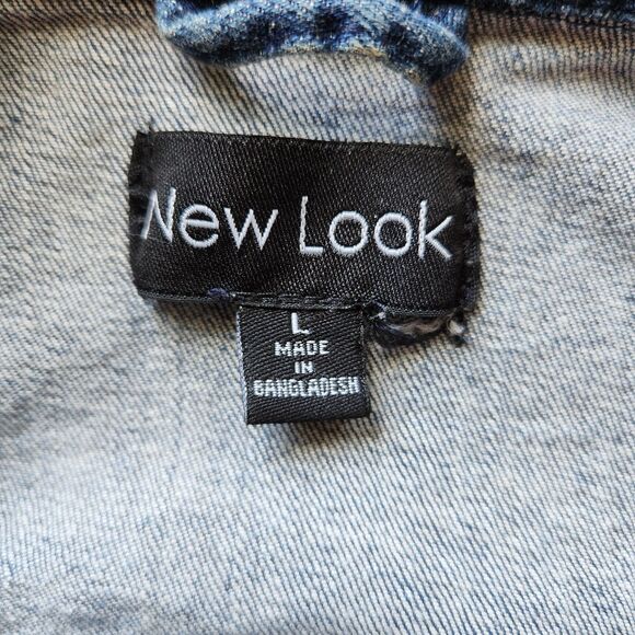 New Look Girl's Denim Jean Vest Size L - Picture 6 of 10